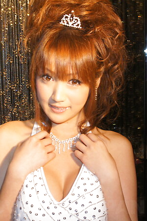 Saki, Yuki, Shiho, Karin in long dresses are ready to suck a cock.